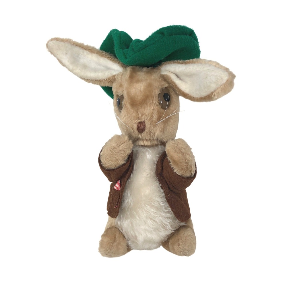 Vintage Eden Benjamin Bunny Plush‎ Tan Brown Green Hat Beatrix Potter